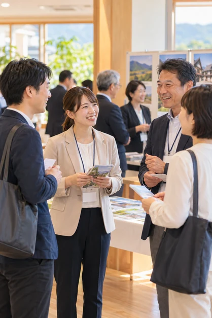 地域の事業者が交流している様子（イメージ）
